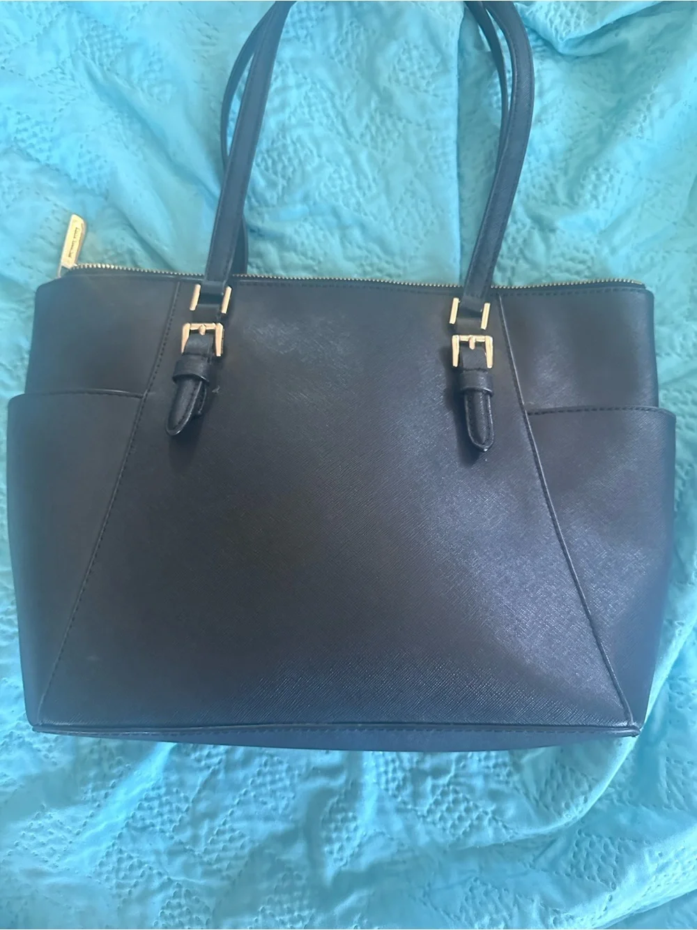 Michael Kors Black Leather Tote Bag